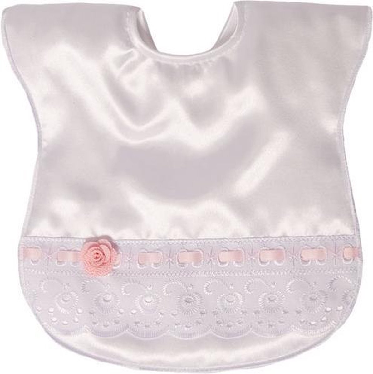 Soft Touch slabbetje Lace & Rose 33 cm satijn wit wit