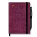 Cartomania Weekplanner 2026, M, 12 maanden, zwart, glinsterend, 12 x 18 cm, sluiting met elastiek, vouwtas, bladwijzer en pen inbegrepen