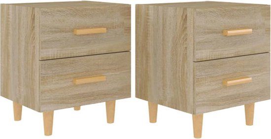 vidaXL Nachtkastjes - Set van 2 - Sonoma eiken - 40x35x47,5 cm