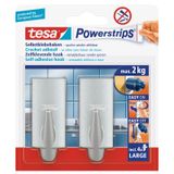 Tesa Powerstrips chroom haken - 6x stuks - large trend