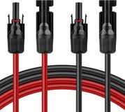 Merkloos / Sans marque Wan GmbH Zonnekabel Set - PV Kabel - Zonnepanelen Koppelen - IP68 Waterdicht - 2x 3 Meter - Rood Zwart