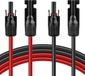 Merkloos / Sans marque Wan GmbH Zonnekabel Set - PV Kabel - Zonnepanelen Koppelen - IP68 Waterdicht - 2x 3 Meter - Rood Zwart