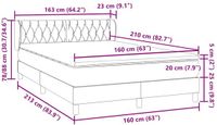 vidaXL Boxspring met matras fluweel lichtgrijs 160x210 cm