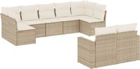 vidaXL 9-delige Loungeset met kussens, polyrattan, beige