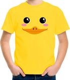 Bellatio Decorations Shoppartners Bv Eenden gezicht fun verkleed t-shirt - geel - voor kinderen - 134/140