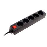 Zenitech Stekkerdoos, 5 stopcontacten, 16 A, 2P+T, inter, zwart
