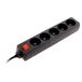 Zenitech Stekkerdoos, 5 stopcontacten, 16 A, 2P+T, inter, zwart