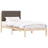 vidaXL Bedframe met Gevoerde Hoofdbord Taupe 80 x 200 cm