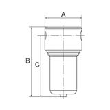 Riegler 580FM1-14 roestvrijstalen filter, 1.4401, 25 µm, BG 1, G 1/4