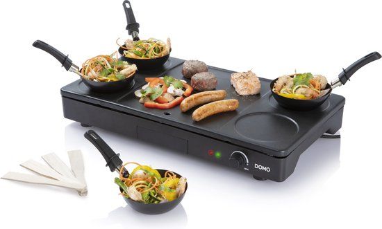 Domo DO8712W Gourmetstel - 4 personen - Zwart