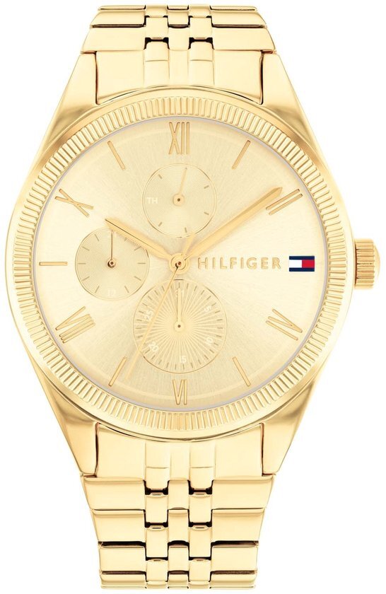 Tommy Hilfiger TH1782592 Dames Horloge - Monica - Mineraalglas - Staal - Goudkleurig - 38 mm breed - Quartz - Vouw/Vlindersluiting - 3 ATM (spatwater)