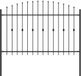 vidaXL Spike Fence ASTEN 200 x 166 cm Powder-coated Steel Black