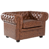 Beliani CHESTERFIELD - Fauteuil - Bruin - Kunstleer
