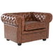 Beliani CHESTERFIELD - Fauteuil - Marron - Kunstleer