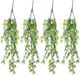 Unyqoos® 80 cm tenture murale plantes artificielles 4 pièces tenture murale feuille de bambou en herbe de bambou rayures vert pour décoration de chambre