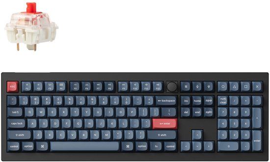 Keychron V6 MAX QMK VIA Toetsenbord Universeel RF-draadloos + Bluetooth Zwart, Grijs