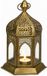 Atmosphera Windlicht Lantaarn - Oosters - Marokkaanse sfeer - goud - 12 x 20 cm - metaal