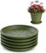 PLASTICFORTE Pot de fleurs avec soucoupe / bac de rétention d'eau - 5x - vert - Dia 24 cm - Plastique