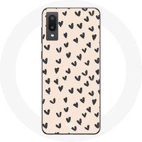 Maniacase Etui voor Samsung Galaxy A02 Abstracte textuur achtergrond zwarte harten
