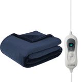 Seranova Elektrische Deken - 160x120 cm - 1 Persoons Warmtedeken - Dubbelzijdig Fleece - Knuffeldeken - Blauw