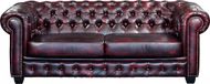 Vente-unique Canapé Chesterfield BRENTON 100% cuir de buffle - cherry