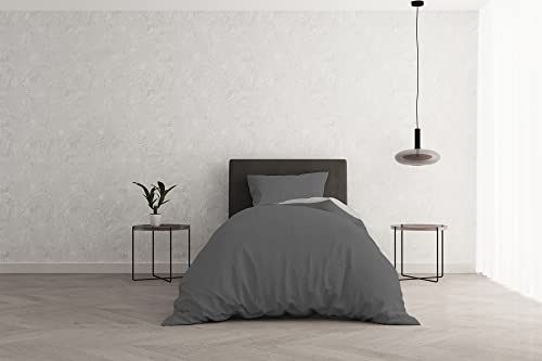 MB Home Italy Supreme Beddengoedset - Lichtgrijs/Rookgrijs - Eenpersoonsbed