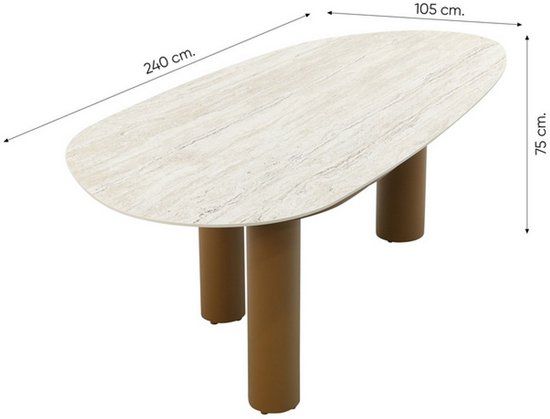 Taste - Estate dining tafel amber keramiek mango shape 240x105 cm