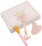 Intirilife Set van 3 Gua Sha gezichtsmassagetools, gezichtsroller van natuurlijke Rozenkwarts