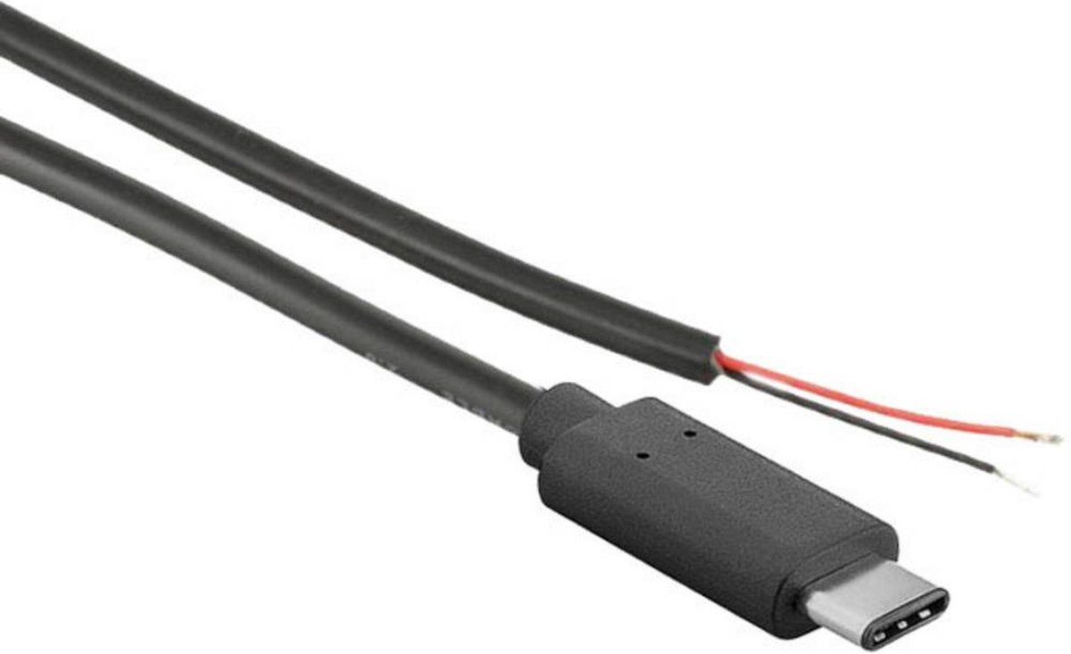 JOYIT K-1473 Stroomkabel Raspberry Pi, Arduino, Banana Pi, Cubieboard [1x USB-C stekker - 1x Open kabeleinde] 1.00 m Zwart