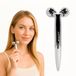Plum Beauty Contouring Dual Ended Silver Face Roller voor rimpels en liften, - gezichtsrollers voor vrouwen, mannen - Facial Roller ondersteunt lymfedrainage, huidverzorging schoonheidsmassager Facial