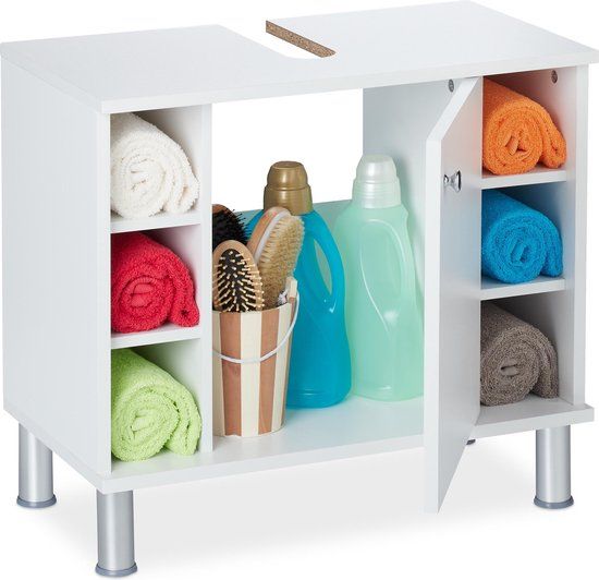 Relaxdays Wastafelonderkast - Onderbouwkast - 60 cm - Wit