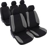 DBS Teo Complete set universele hoezen voor minibus 5 zitplaatsen in polyester zwart en grijs