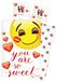 Emoji Sweet Hearts Ensemble de literie réversible 135 x 200 cm