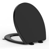 YEAUPE PRO WC-bril met Softclose, Toiletdeksel met Snelsluiting en Verstelbare Scharnieren, UV-bestendige toilet seat/Toiletbril, 44,6 * 37,2CM,Zwart
