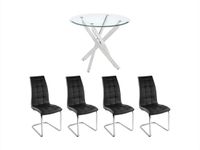Vente-unique Tafelset met eettafel COSIMA + 2 stoelen NADYA - Zwart