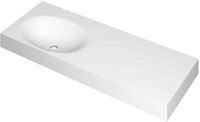 Wastafel INK Smooth Wastafel Polystone Rechts Zonder Kraangat - 1200x450x90 mm - Mat Wit