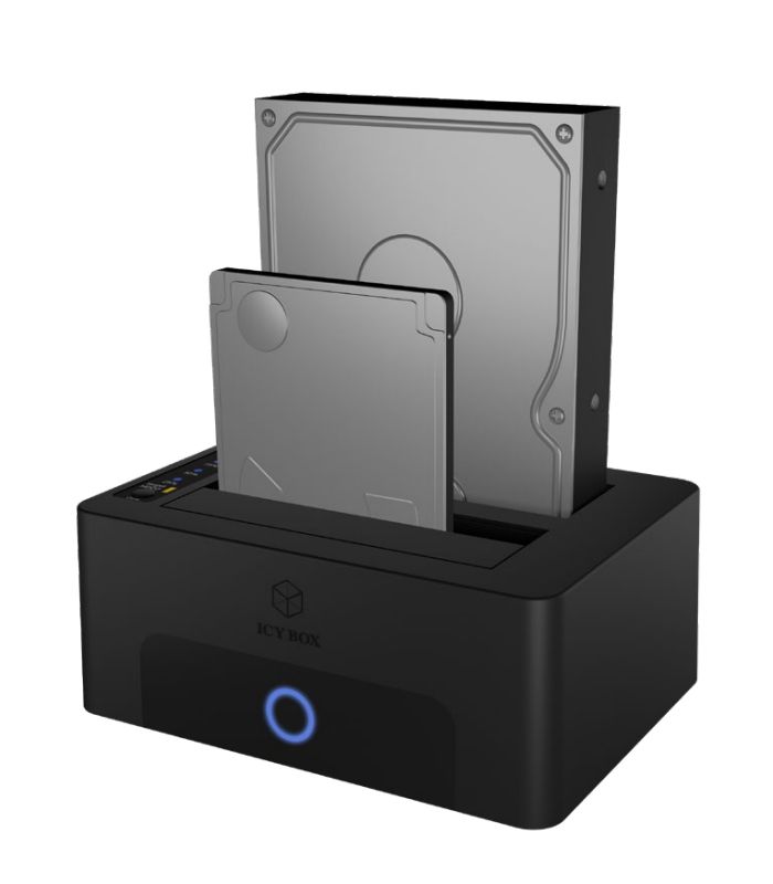 ICY BOX IB-1232CL-U3 - Docking Station - USB 3.2 Gen 1 (3.1 Gen 1) - 2.5/3.5" SATA - Zwart