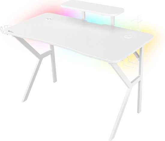 Genesis Gamingtafel Holm 320 RGB wit carbon