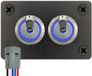 ProRide Interrupteur à bascule en métal 12-24V OFF-ON - Panneau encastré double - 16mm - Indicateur LED Bleu