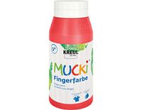 KREUL 23205 - Mucki heldere vingerverf, 750 ml in rood, parabeenvrij, glutenvrij, lactosevrij en veganistisch, afwasbaar, beschilderbaar met kwast, spons, spatel en vingers