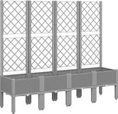 vidaXL Plantenbak met latwerk 160x40x142 cm polypropeen lichtgrijs