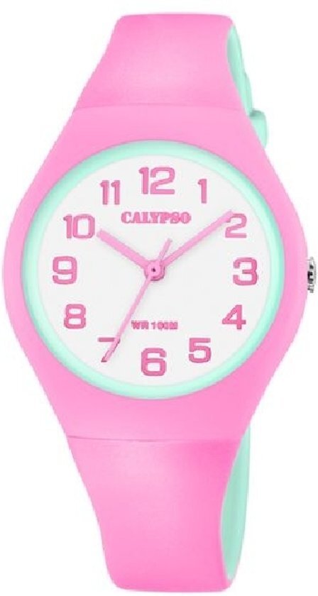 Calypso K5777/6 analoog horloge 34 mm 100 meter roze/ mint