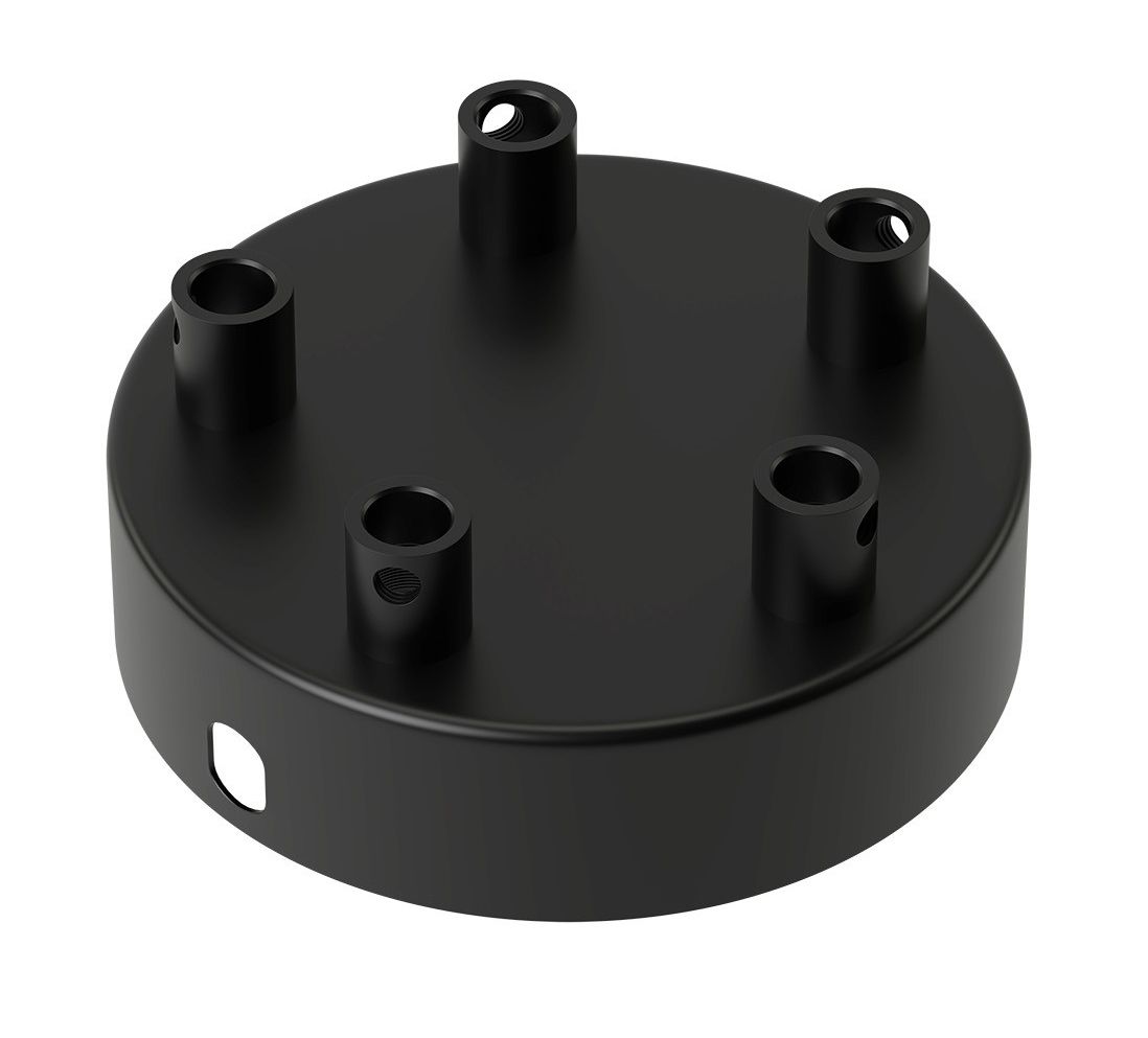 Calex metalen plafondplaat Ø 10 cm 5 gat mat zwart