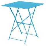 Bolero Terrastafel, inklapbaar, vierkant, staal, azuurblauw, 60 cm