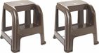 Plasticforte Marchepied - Ensemble de 2 - 2 marches - Taupe - Plastique - 44 x 42 x 45 cm - 120 kg