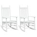 vidaXL Fauteuil à bascule avec table pliable bois de peuplier massif blanc