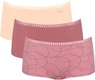Sloggi 3-pack Crush Go dames boxershorts - Biologisch Katoenen dames onderbroeken - Multipack vrouwen ondergoed - XS - Roze