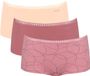 Sloggi 3-pack Crush Go dames boxershorts - Biologisch Katoenen dames onderbroeken - Multipack vrouwen ondergoed - XS - Roze