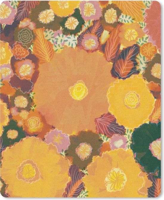 MousePadParadise Mousepad - Bloemen - Geel - Kleurrijk - 19x23 cm