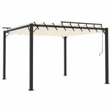 vidaXL Pergola met lamellendak, 3x3 meter, crème kleur, stof en aluminium